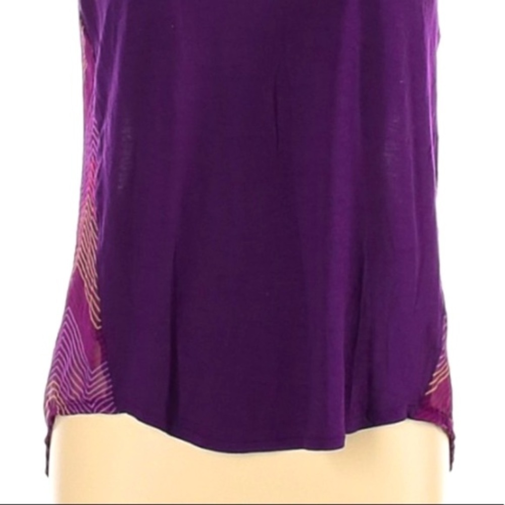ANA L purple knit front sheer back sleeveless top - Picture 7 of 16